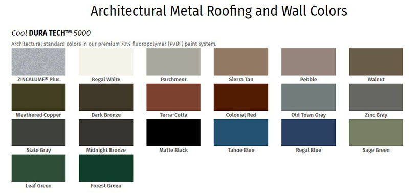 Interactive Color Guide For Metal Roofing Siding Colors - Metal Roof Paint Colours