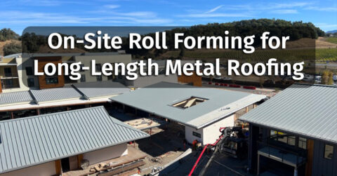 On-site roll forming for long-length metal roofing