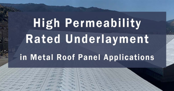 Permeable roof underlayment