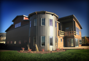 Standing seam metal in conjunction with wood siding