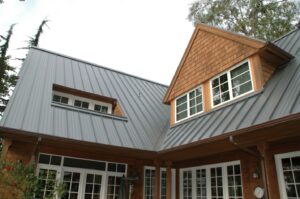 Painted Steelscape metal woodgrain siding