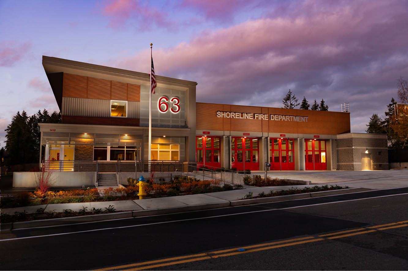 Shoreline Fire Station - Burnt Rust & Zinc Gray Metal Siding