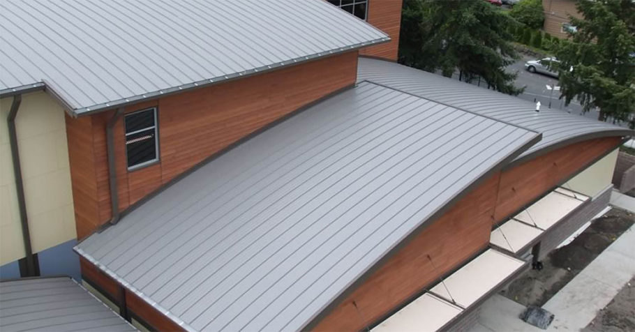 Metal roofing on residential home