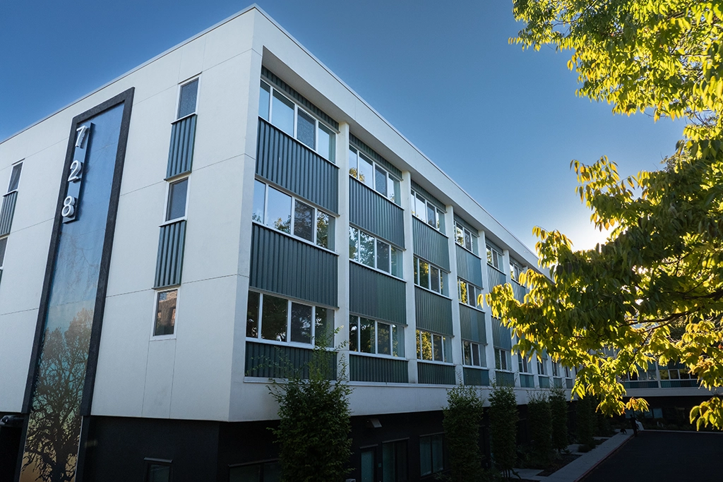 the-mod-6 The Mod apartments in Sacramento, CA feature AEP Span's Box Rib™ metal siding.
