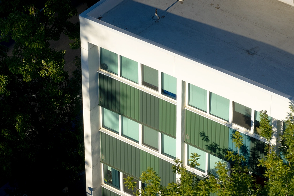 the-mod-8 The Mod apartments in Sacramento, CA feature AEP Span's Box Rib™ metal siding.
